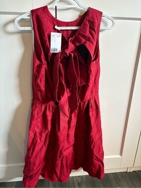 H&M Red Backless Tie-Front Dress